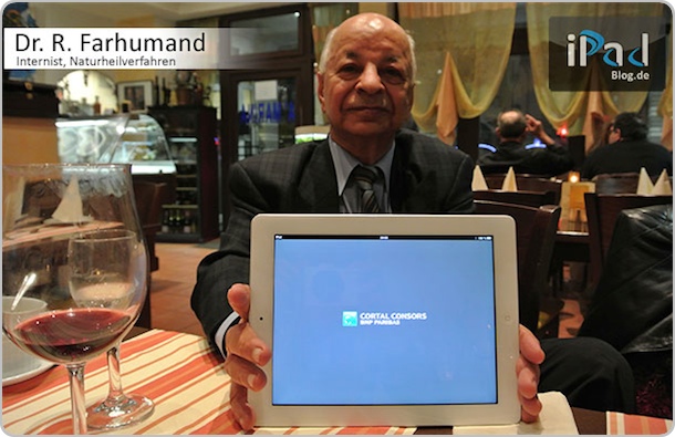 Dr. R. Farhumand nutzt die Cortal Consors App für iPad