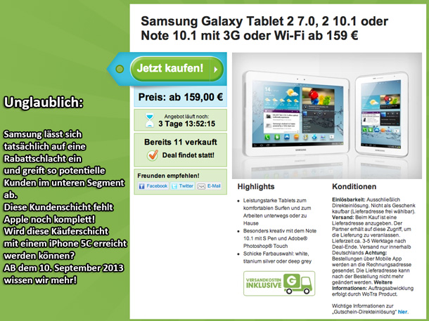 Rabattschlacht Samsung gegen Apple auf Groupon