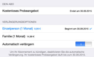 Anzeige im AppStore von Dein Abo