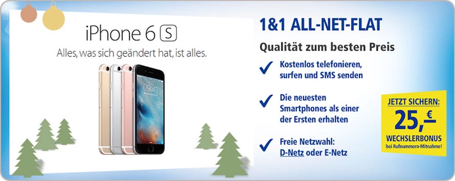 All-Net-Flat von 1und1 buchen und BONUS sichern