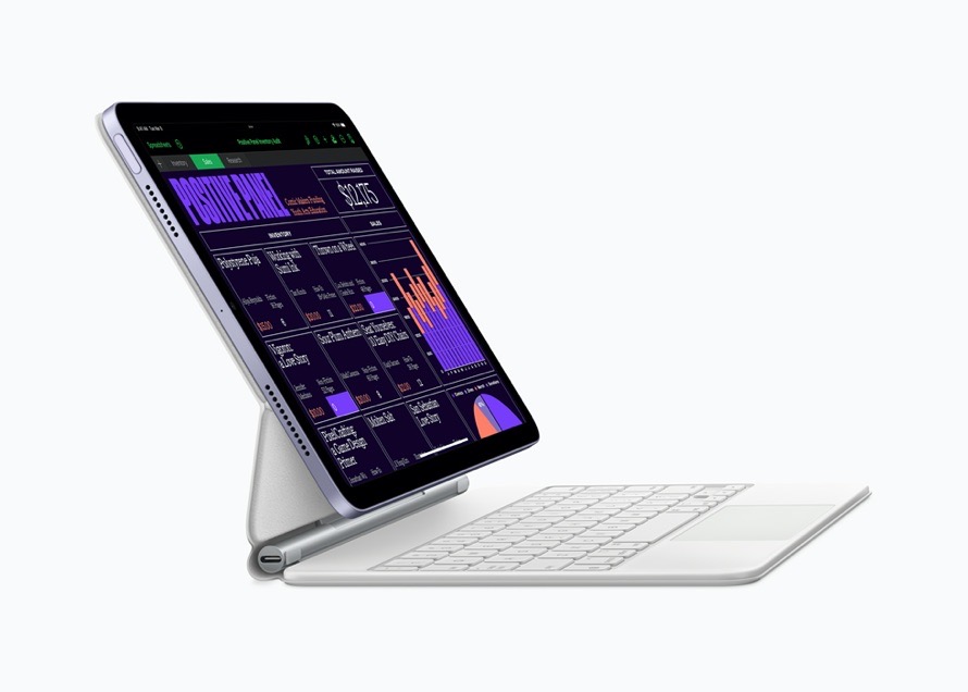 Das Magic Keyboard bietet mit seinem integrierten Trackpad und dem schwebenden Design das beste Tipperlebnis auf einem iPad Air
