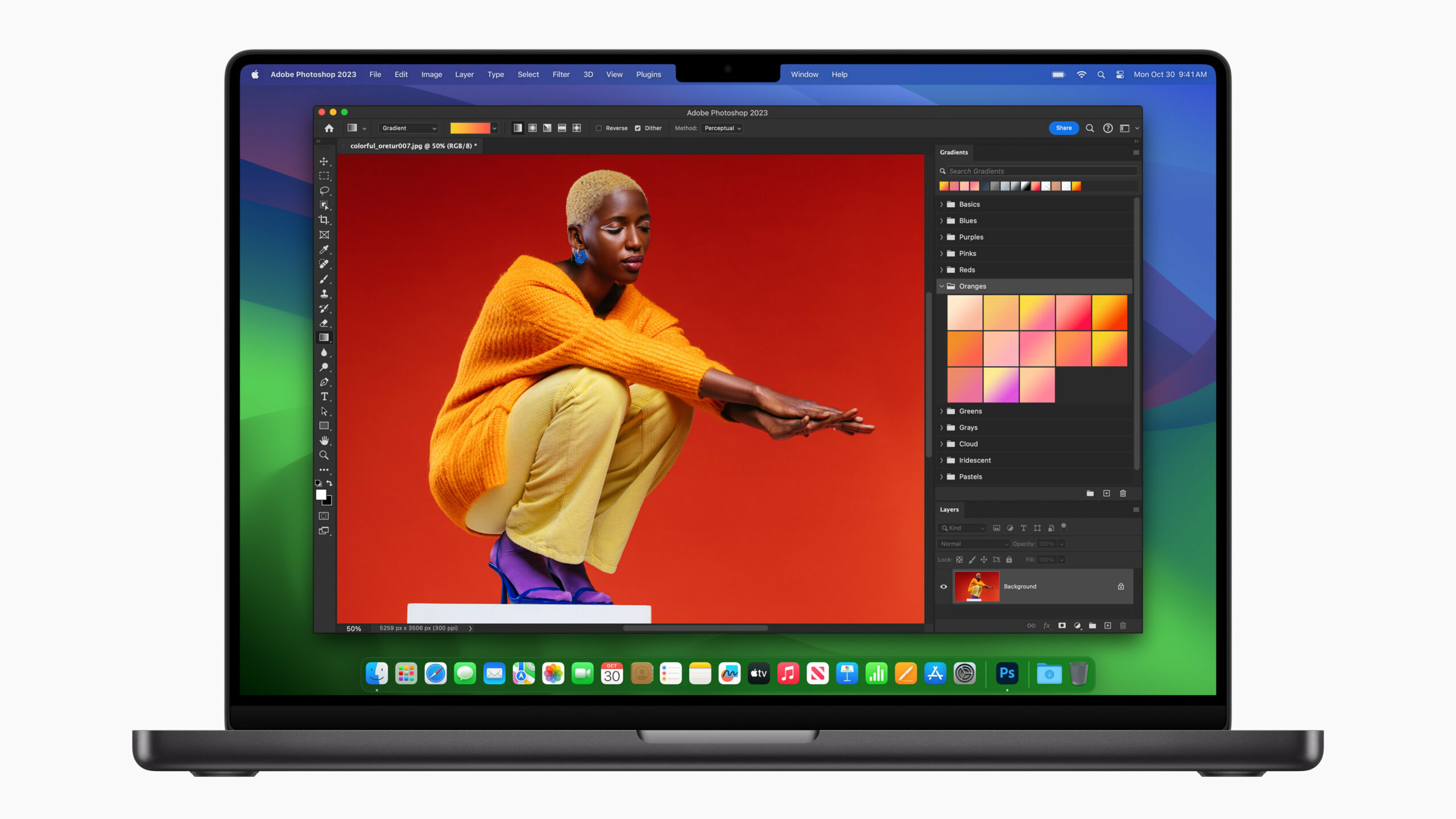 Das MacBook Pro mit M3 Pro hat eine schnellere Performance von Filtern und Funktionen in Adobe Photoshop